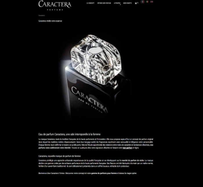 Site internet de Caractera Parfums