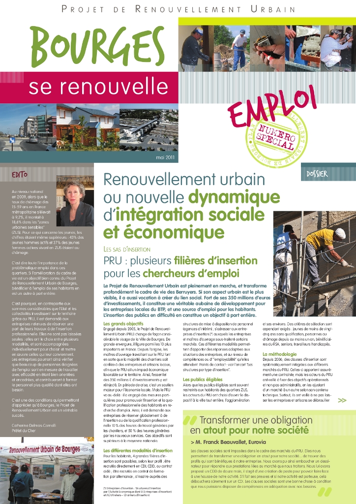 Rédaction du journal du Plan de renouvellement urbain (PRU) de Bourges