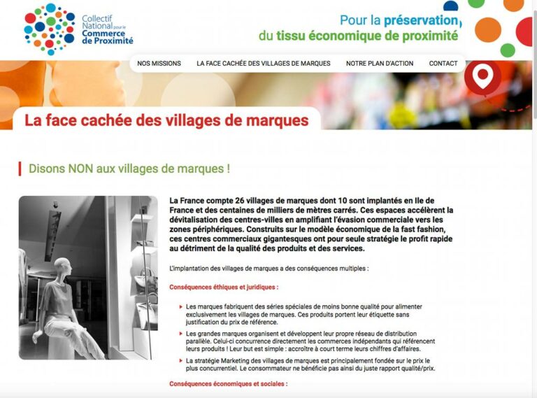 Rédaction du site internet du Collectif national pour le commerce de proximité…